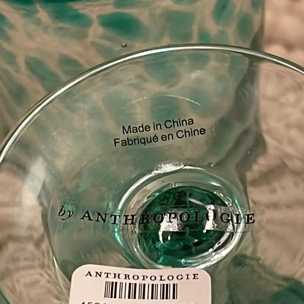 Turquoise Wine Glass from Anthropologie. - Picture 3 of 6